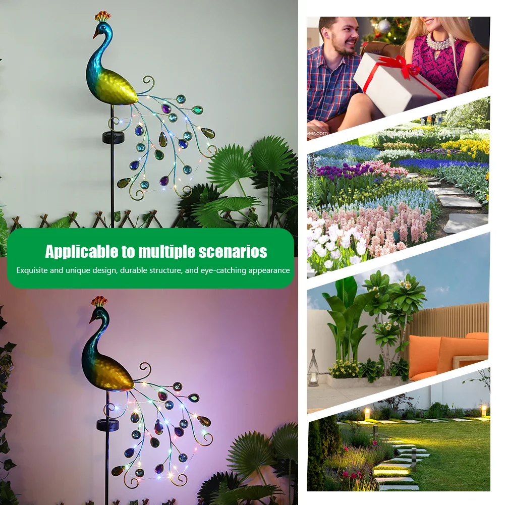 Description Picture 5 of itemSolar Peacock Garden Outdoor LED Lights LED Solar Lawn Lamp Waterproof Solar Pathway Light Retro for Courtyard Garden Path Lawn