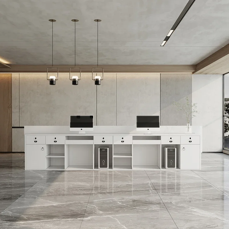 Aesthetic Salon Reception Counter Beauty Storage Help Desk Office Furniture for Companies Customer Center Front Restaurant Bank