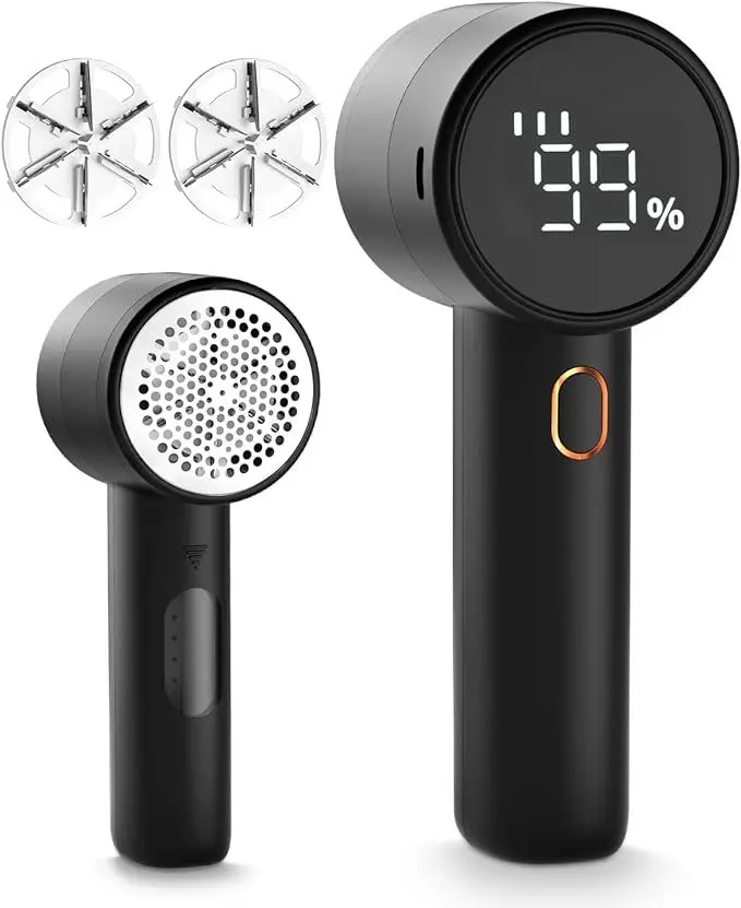 Éliminateur de peluches électrique domestique 2026, 3 vitesses réglables, sans fil, affichage numérique LED, tondeuse à boules de poils, épilateur portable pour pulls 1