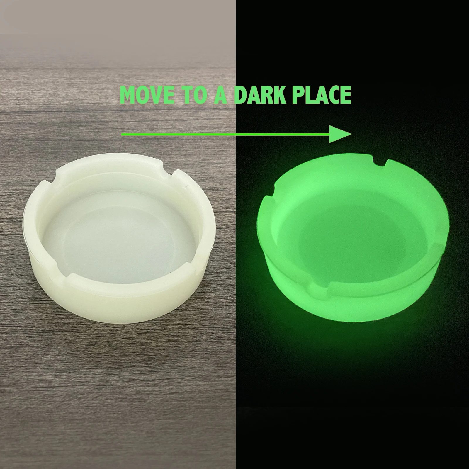 Cigarettes Ashtray Silicone Ashtray Luminous Silicone Gel Ashtray Light Circular Ashtray Fluorescent Smoke Convenient Cigarette Case Drop Creative Ashtrays