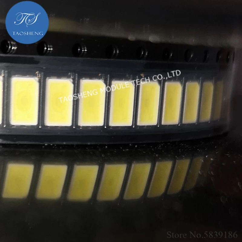 

50 шт 5630/5730 0,5 W M0112103 60-70LM 6500-7000K 5730 5630S светодиодная лампа дневного света (3,2 ~ 3,4 в)