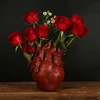 Anatomical Heart Shape Flower Vase Resin Valentine Gift Containrs Sculpture Desktop Plant Pot Home Decor Table Ornament Modern 6