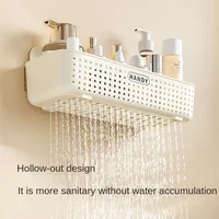 Bathroom Storage Rack Bathroom Toilet Punch-free Wall-mounted Wall Cosmetics Washbasin Storage Vanity Rack 2