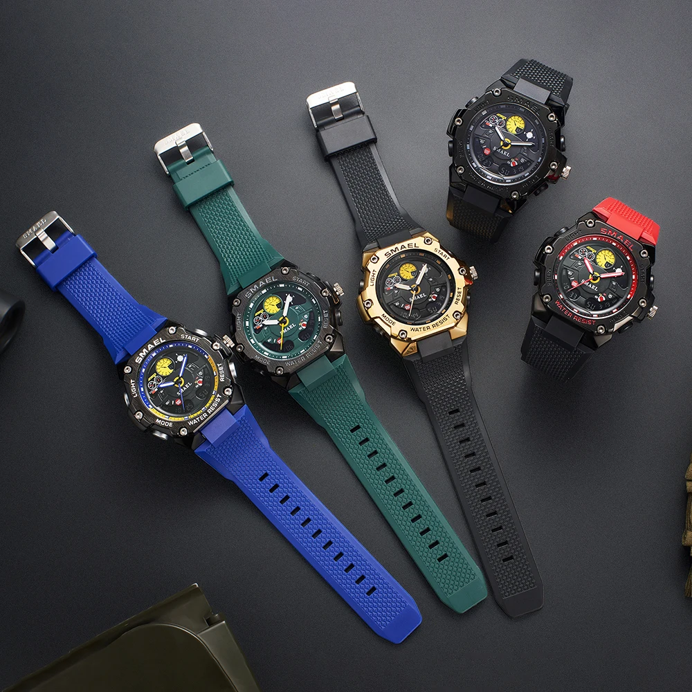 SMAEL Brand Sport Watches Waterproof Dropshipping Watch Alarm Clock 8092 Young Fashion Quartz Wristwatches