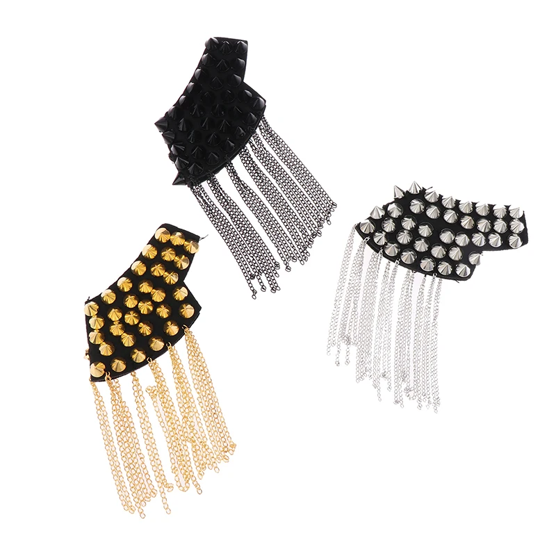 Description Picture 3 of item1Pc Vintage Shoulder Brooch Accessories Tassels Punk Jewelry Vintage Fringe Epaulette Shoulder Badges Clothes Decor
