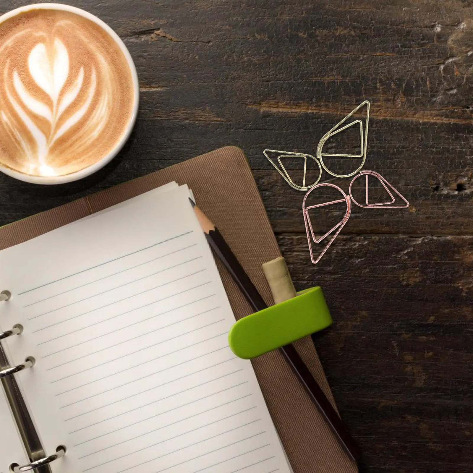 100Pcs 눈물 모양의 종이 클립 문서 정리를위한 금속 드롭 모양의 클립 사무실 학교 결혼식 초대장 장식