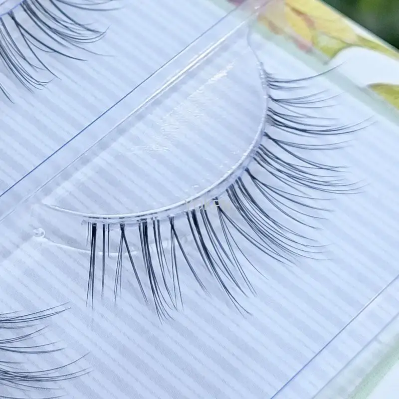 Yokpn Spikey False Eye Lashes Ʈ ڿ Ӵ Clear Band Ake 3D  Ӵ Glimmer Beginner Makeup Manga Lashes