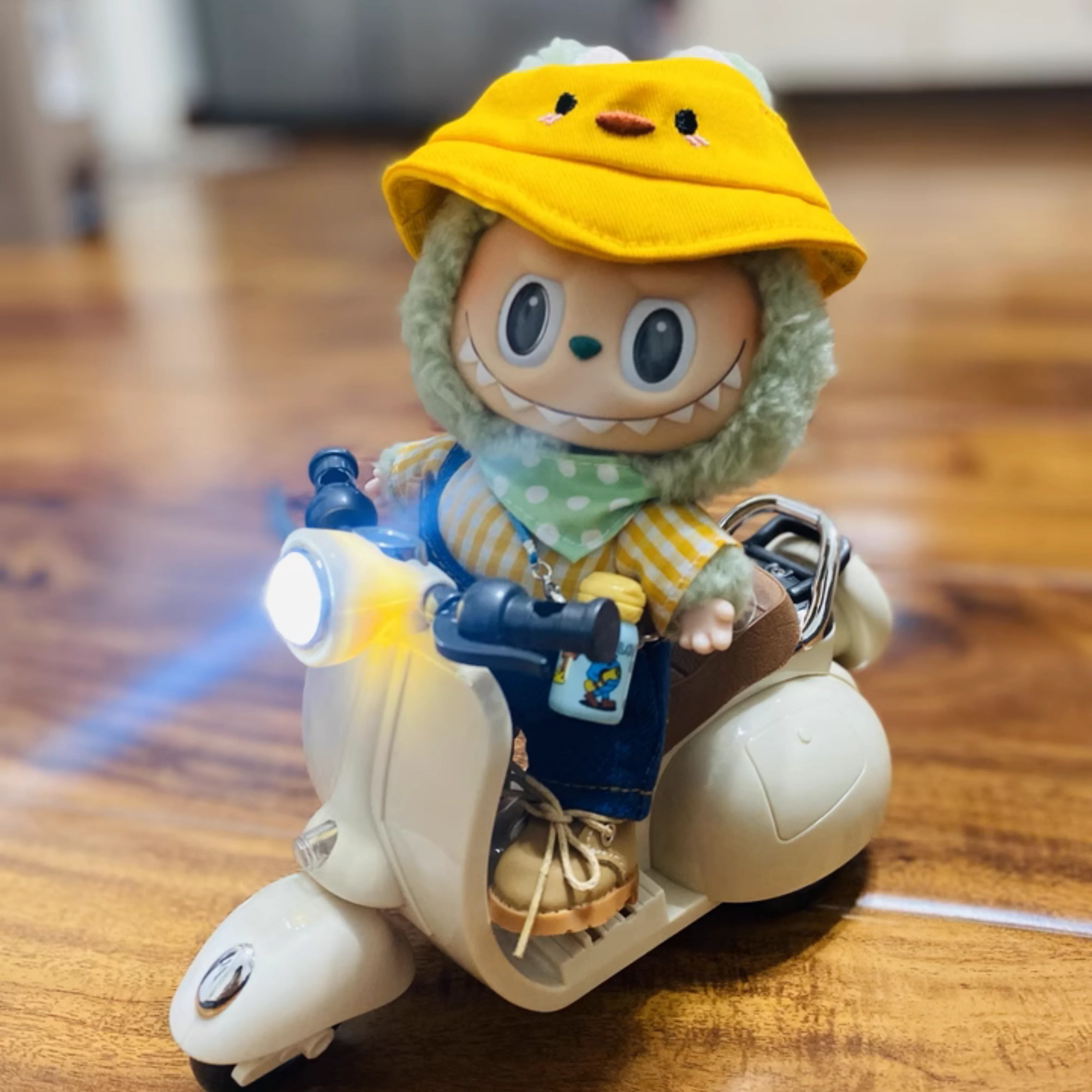 Labubu V1/V2 Mini Electric Bike Doll Motorcycle Rotatable