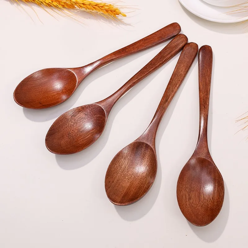 Natural Wood Spoon Japanese Style Kitchenware 5/1Pcs