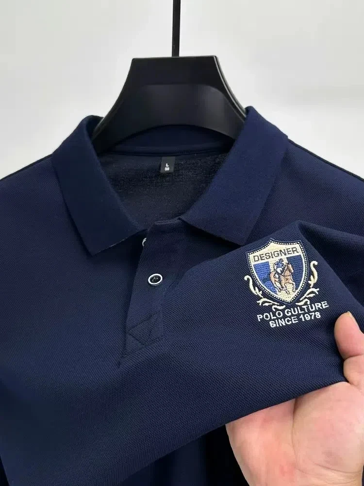 ضوء العلامة التجارية الفاخرة المطرزة قميص بولو بأك...