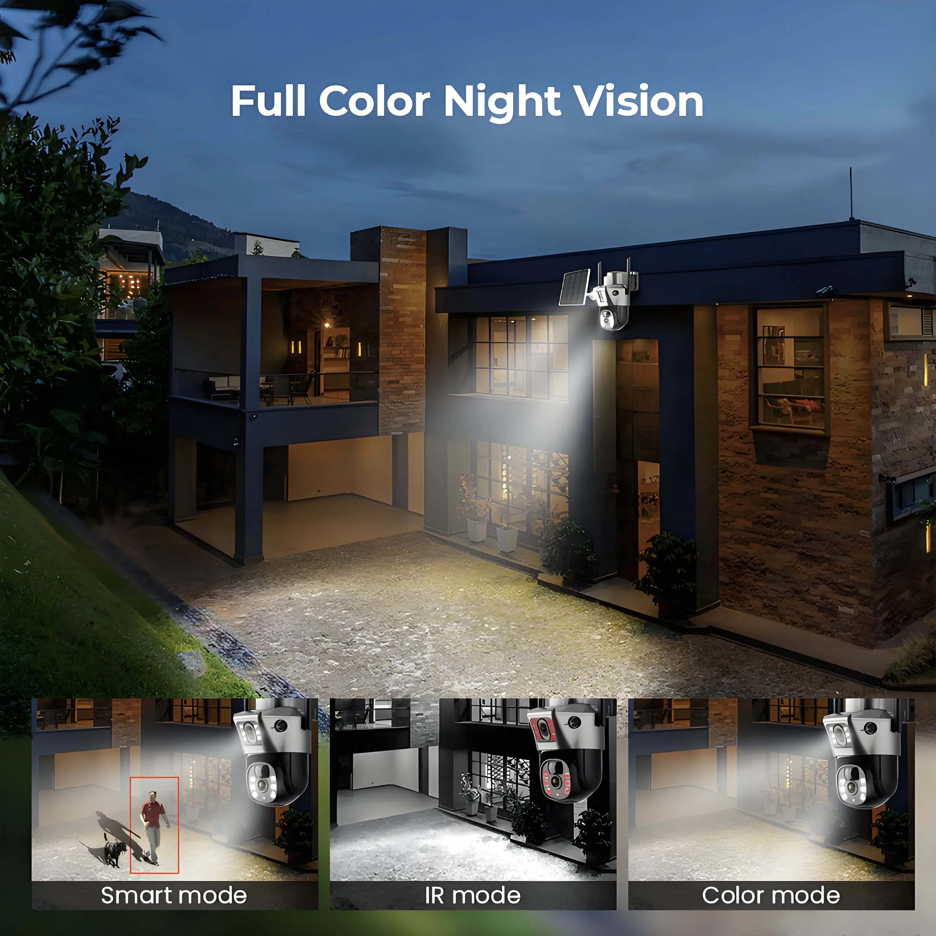 4K 8MP 4G Sim Solar Camera Outdoor Dual Lens Wireless WiFi Surveillance IP Camera PIR Human Detection Solar Security CCTV Cam
