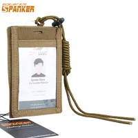 Tactical ID Card Holder Hook Loop Patch Tour Badge Holders Outdoor Travel Pouch  Cycling Purse and Nylon Lanyard 1