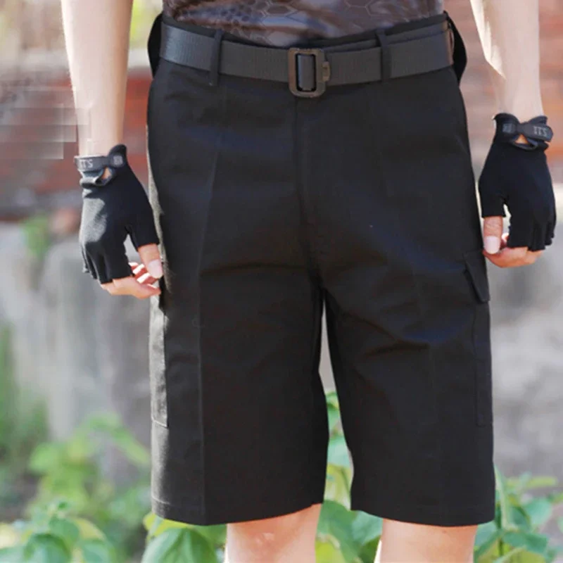 Summer Men's Camouflage Loose Cargo Tactical Shorts Outdoor Sports Hunting Camping Climbing Training Knee Length Short Trousers