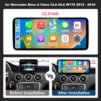 Autoradio multimédia GPS Android 16 pour Mercedes Benz Classe A CLA GLA W176 2012 - 2018, écran tactile QLED, 4G BT 6
