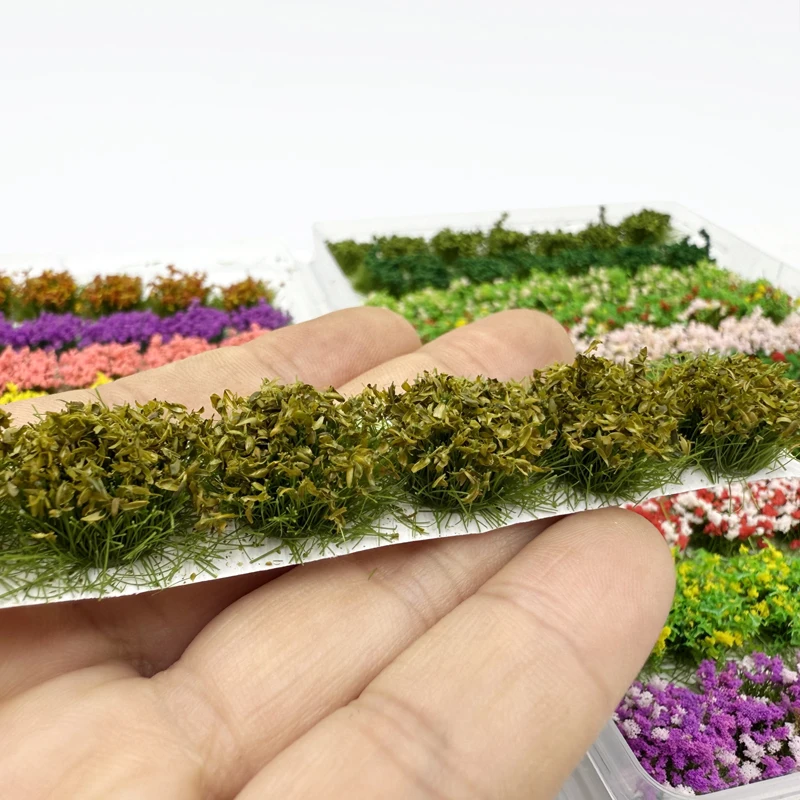 8mm Flower Cluster Model Grass Tuft 49pcs/box Landscape Garden Decor Static Grass Scenery Model 15colors