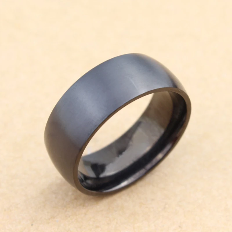 Wedding rings finger rings stainless steel rings metal rings Classic Men Stainless Steel Rings Black Solid Simple Vintage Rings Wedding Bands Christmas Party Gift Jewelry