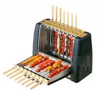 220V/1200W Houshold Small Type Electric Barbecue Machine Korean  Rotating Kebab Machine Skewer Machine Smokeless Healthy 1