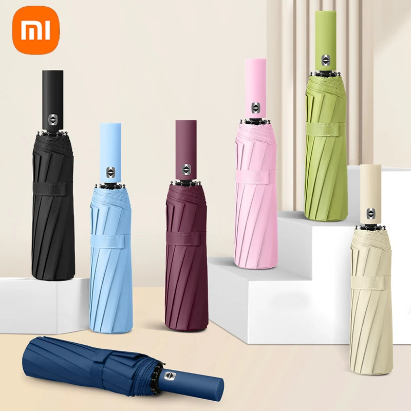 Xiaomi Umbrella 24 Bone Solid Color Automatic Umbrella Light Collapsible Large Size Sunshade UV Protection Outdoor Folding Umbrella