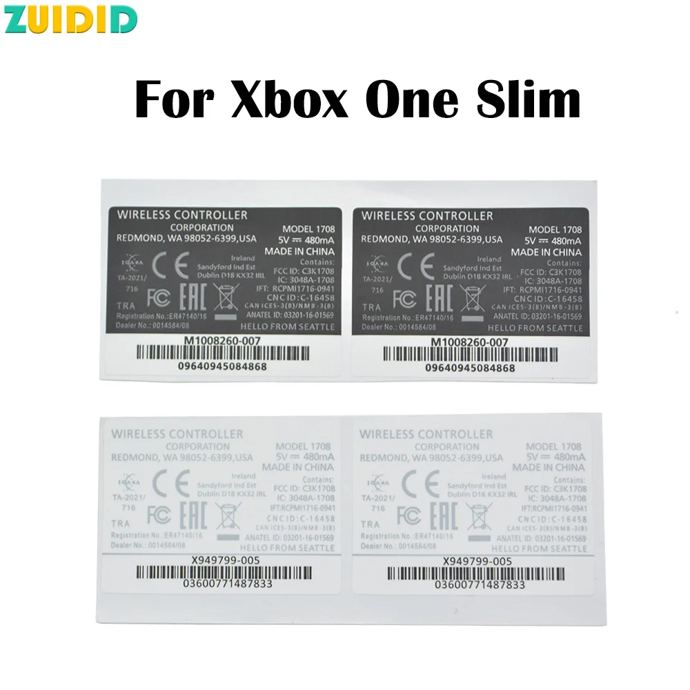 ZUIDID 5pcs For XBOX Series S/X Skin Sticker Stickers Skins For XBOX 360/ONE Slim S/Elite Handle Label Back Sticker Controller