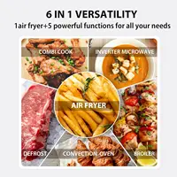 Oven Air Fryer，Convection, Speedy Combi, Even Defrost 11.3'' Turntable Sound On/Off, 27 Auto Menu&47 Recipes， 2