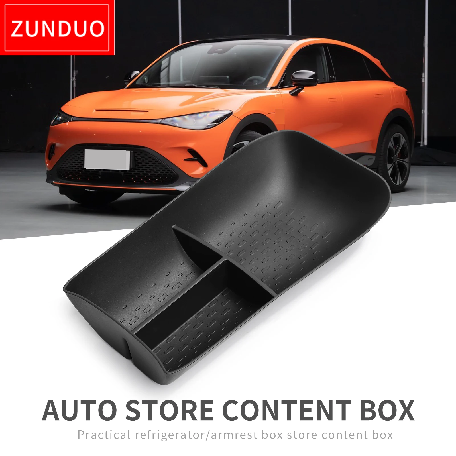 

ZUNDUO for Smart #3 Car Center Console Box TPE Central Lower Layer Storage Tray Organizer Accessories Stowing Tidying BLACK