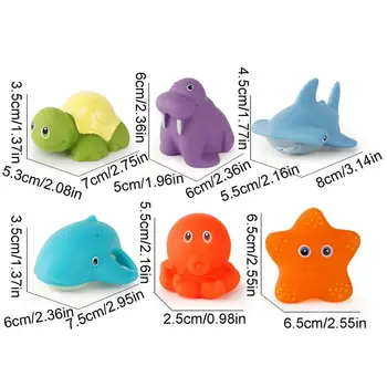 Shower Toy 6Pcs Color Fishing Pool Toys Game For Kids No Hole Bath Toys Floating Toy Learning Toys Teaching Education Fun Bath 6