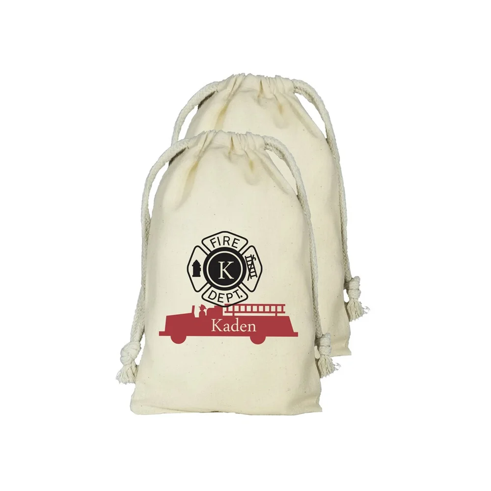 

FIRETRUCK- MALTESE- Personalized Favor Bags - Set of 20 - Birthday - party favor bags