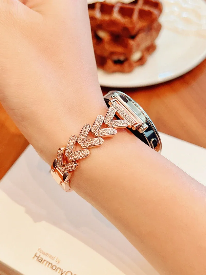 Elegant Diamond Stainless Steel Watch Strap Bracelet (20mm/22mm)