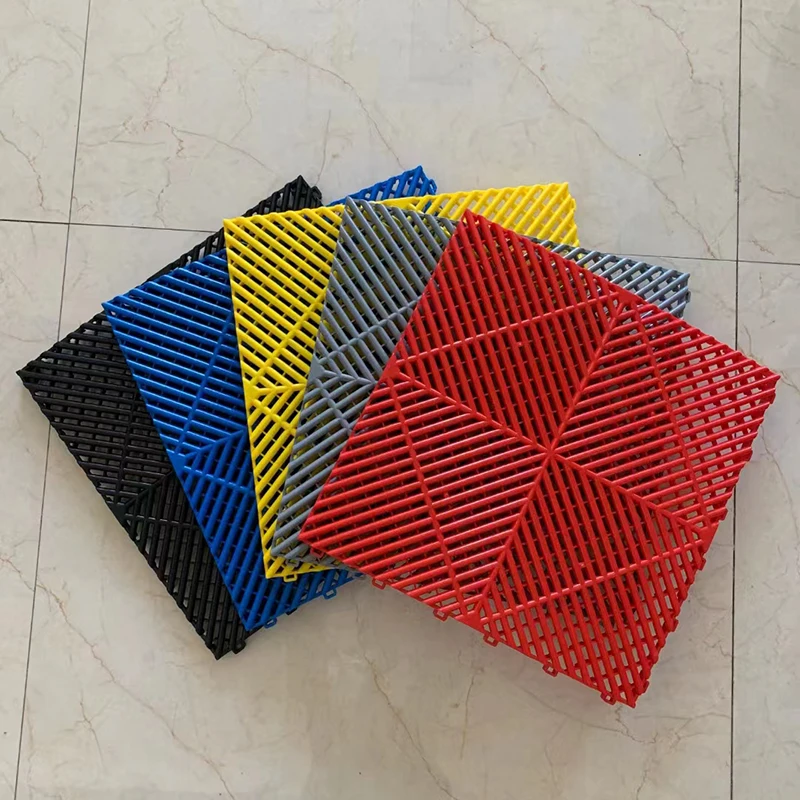 PVC Hard Plastic Floor Tile for Garage, Car Wash Drain, Eco Easy to