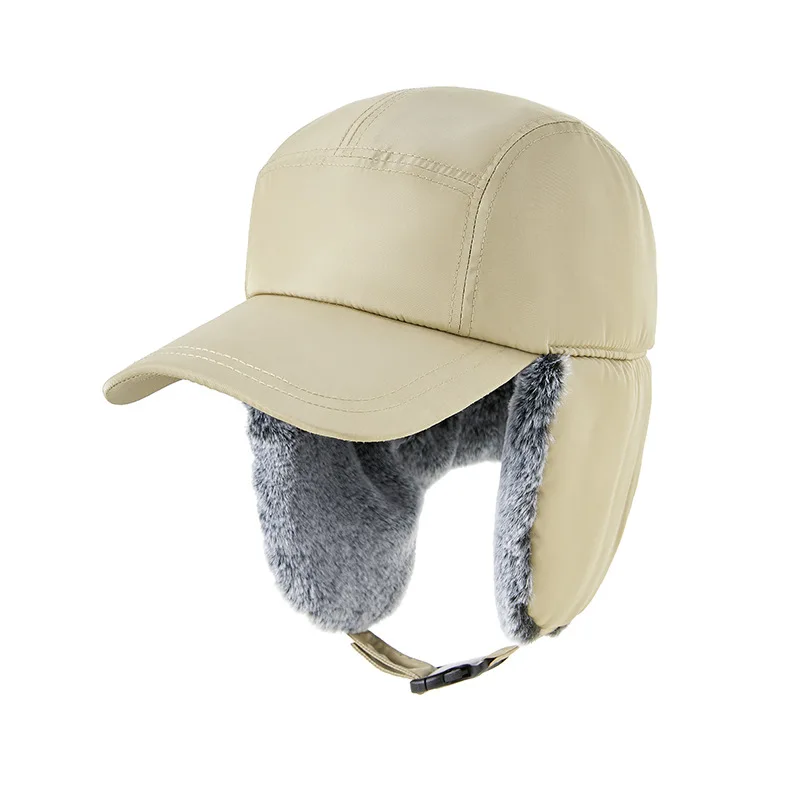 Men Winter Trapper Aviator Trooper Earflap Warm Russian Waterproof Ski Hat Bomber Cap Warm Ear Protectors Big Size Baseball Hats winter hat earflap hat
