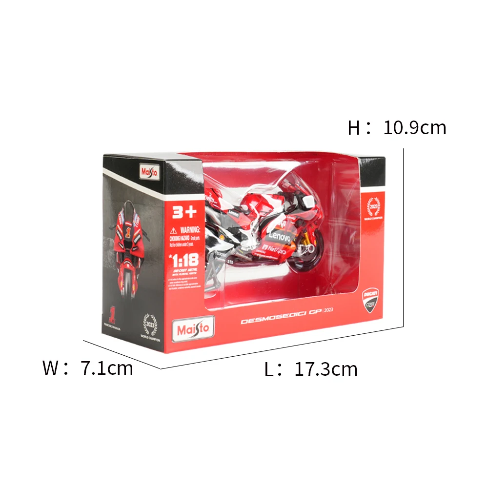 Maisto 1:18 GP Racing 2023 Ducati Lenovo Team Die Cast Vehicles Collectible Motorcycle Model Toys 3