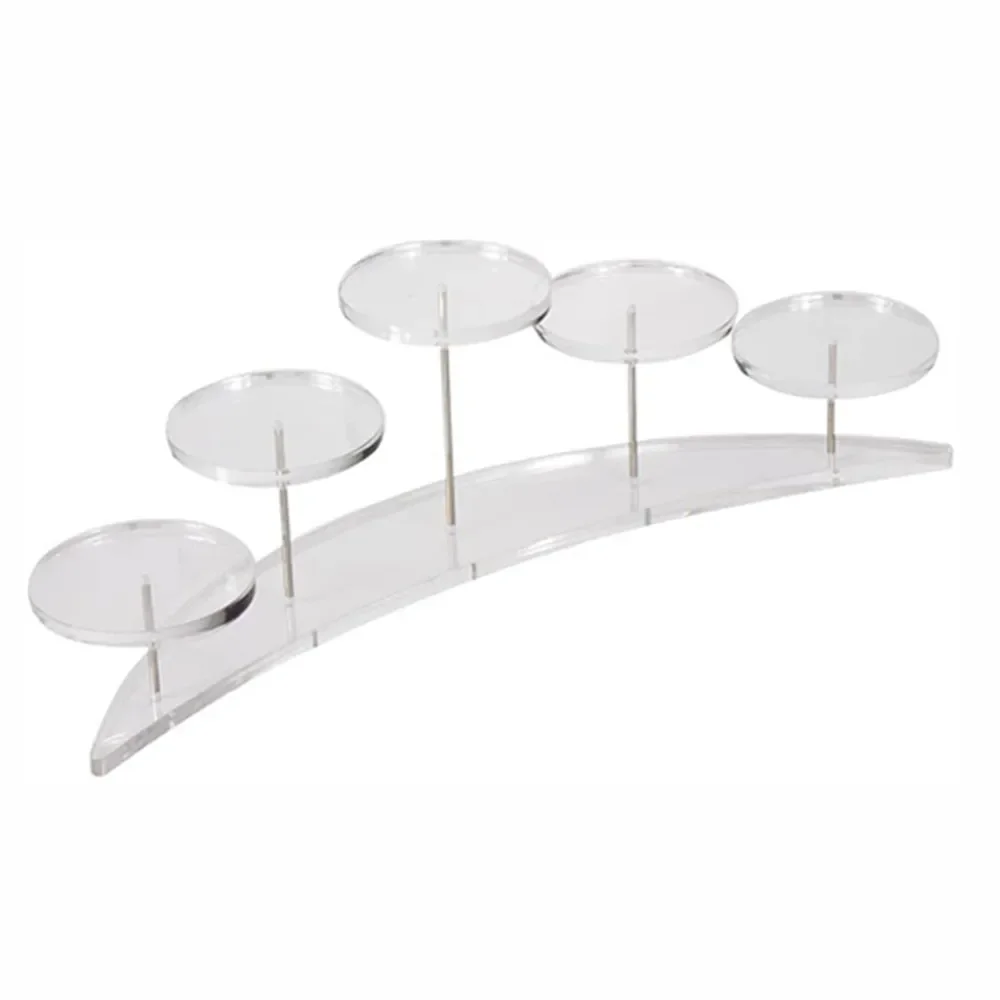 Acrylic Half Moon Dessert Cupcake Display Stand for Appetizers Collection Figures Pastries Wedding Home 5