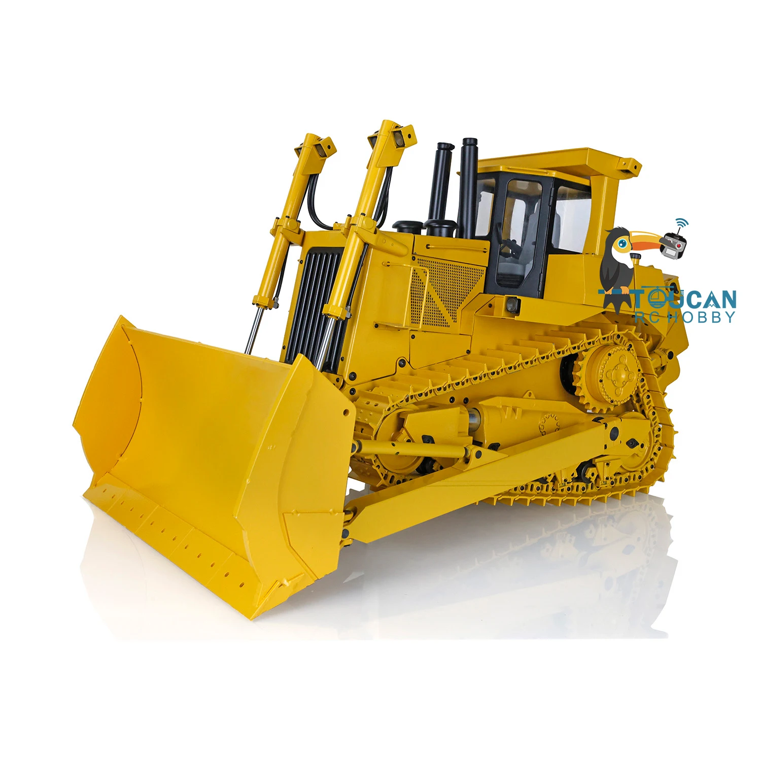 JDM 98 RTR 1/14 RC Hydraulic Bulldozer DXR2 D10T Metal Machine Remote Control Tracked Dozer Model Toy with Light Sound Set 2