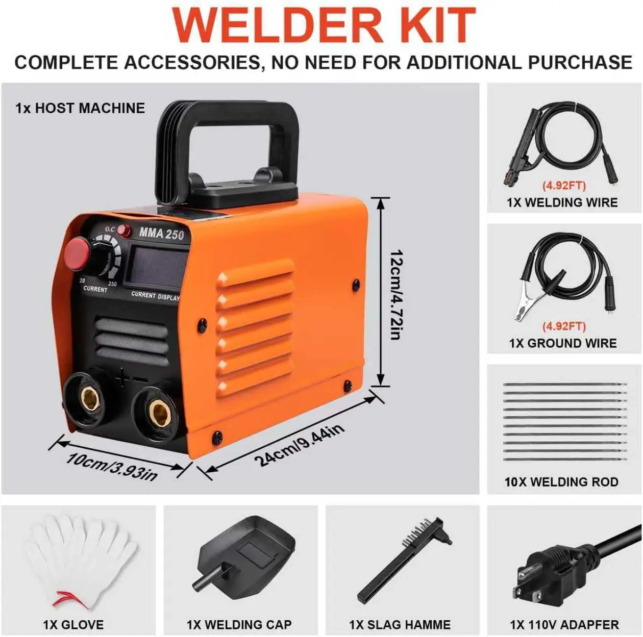 Mini Welding Machine, Upgraded Welder Machine 110V, Portable Stick Welder MMA-250A, IGBT Inverter Welder with Hot Start