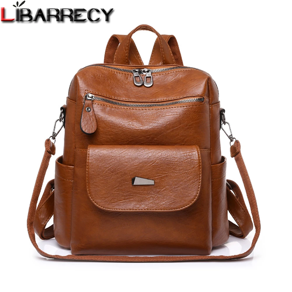 Designer Leather Backpacks Women Woman Backpacks Leather Bag Designer Solid Color Aliexpress