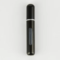 Portable Mini Refillable Perfume Atomizer with Spray Pump - Travel-Size Cosmetic Container (8ML Bright black)