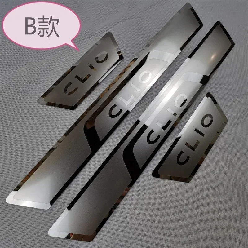 CLIO 2014 Stainless car door sill protection Stickers Door Sill Scuff Plate/Door Sill car accessories car stickers,car window stickers,car window trim stickers