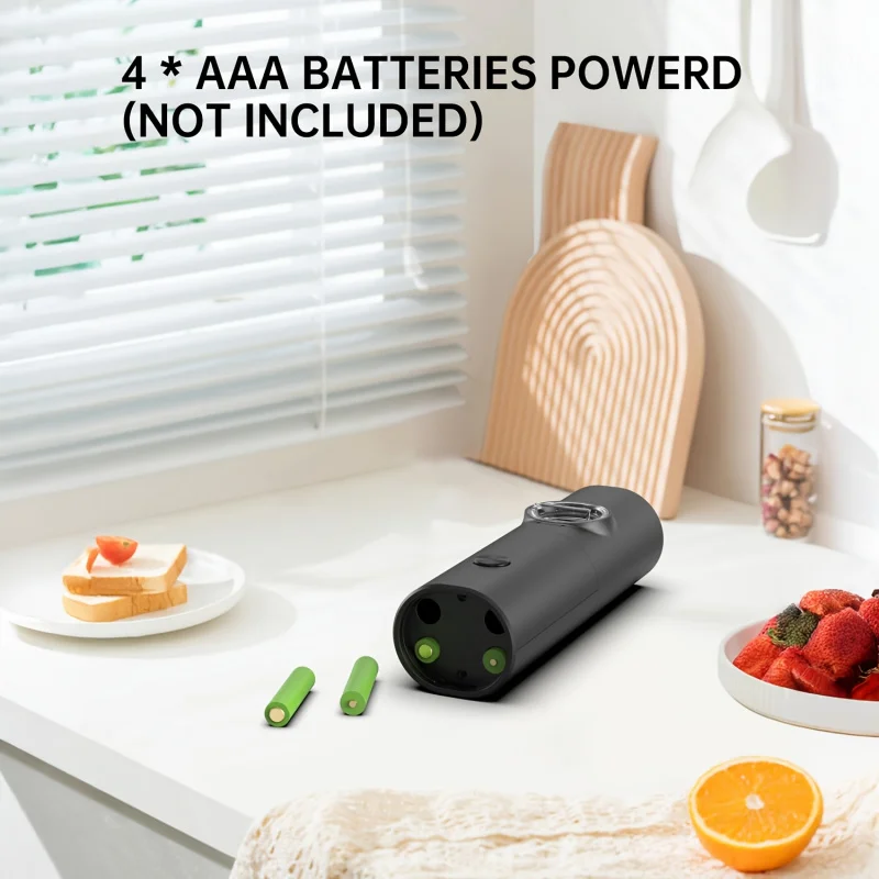 Electric Salt and Pepper Grinder Battery-Powered Double Set with Base WhiteLEDAdjust thickness at the touch of a button