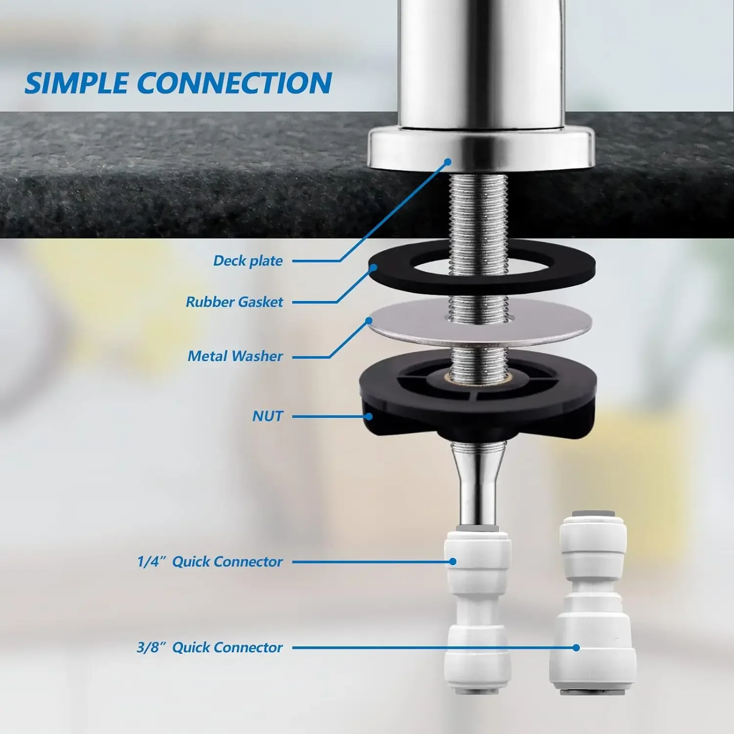 Water Purifier Faucet Drinking Water Filter for Kitchen Sink Reverse Osmosis Filtration RO