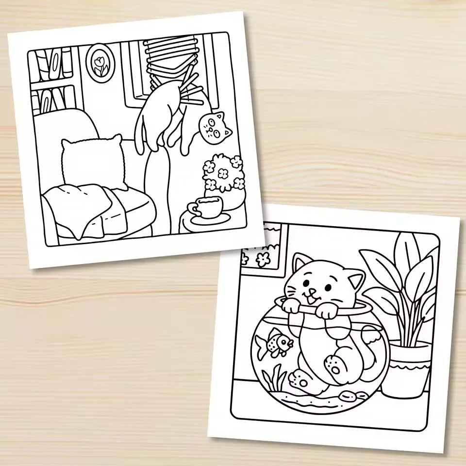 Cat Life Coloring Book 5