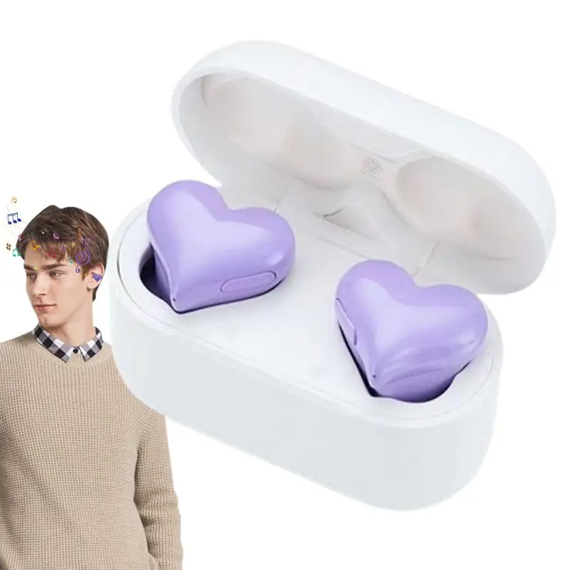 Наушники-вкладыши в форме сердца, Стильная гарнитура, наушники с зарядным устройством, длинный срок службы батареи, наушники-вкладыши с шумоподавлением