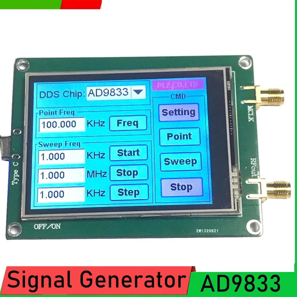 

AD9833 DDS signal source Sine wave Signal generator triangle wave square wave frequency sweep PC Software control touch screen
