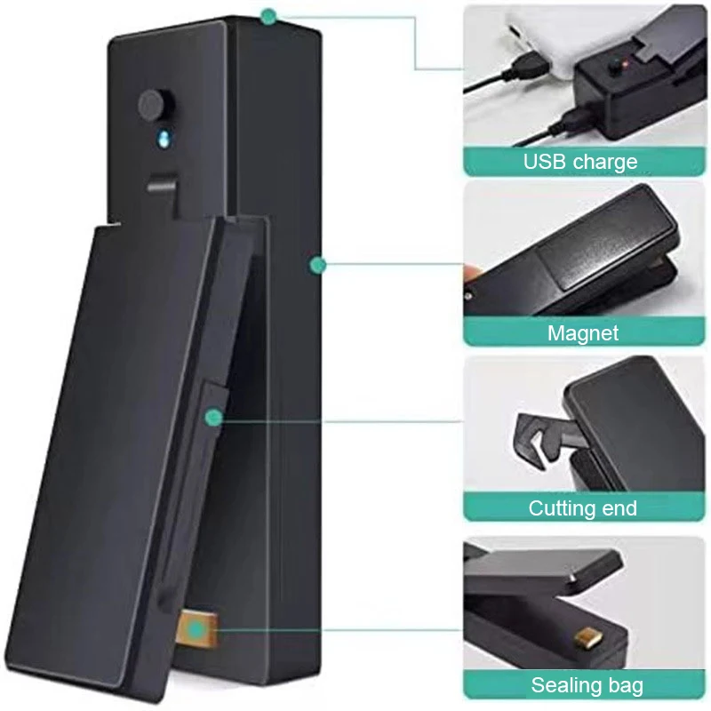 Xiaomi Charge Sealer Bag Plastic Package Sealer Heat Food Close Bags Portable Sealing Machine Thermal Bag Sealer Storage Food
