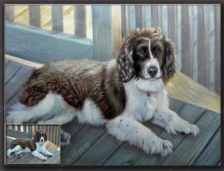 

TOP ART Customize service Custom paint Pet dog cat portrait oil painting- from photo picture-# BEST present-100% hand painted