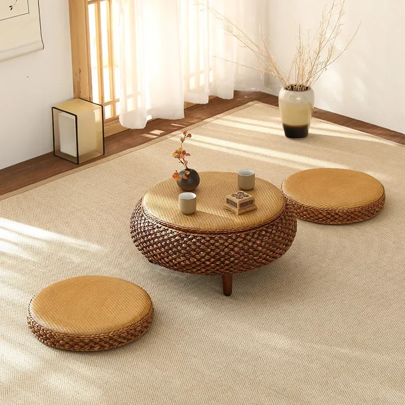 

Rattan Bay Window Table Tatami Small Coffee Table Simple Kang Table
