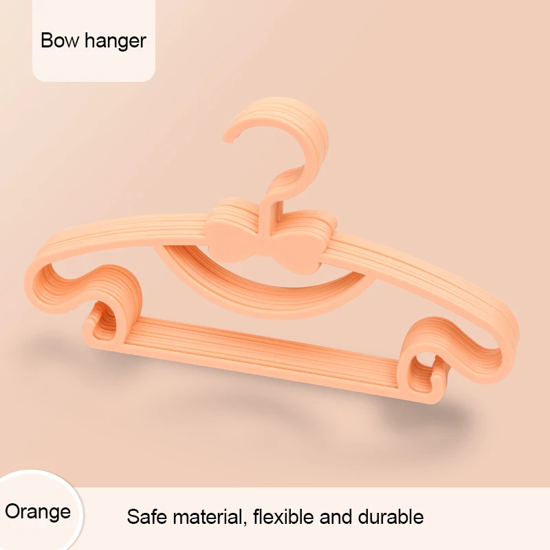 1Pcs Portable Kids Clothes Hanger Plastic Household Baby Coat Rack  Thickened Bow Coat Hanger Clothing Organizer