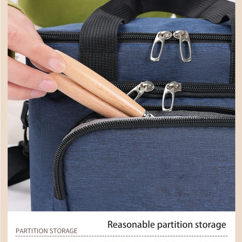 Multifunctional Double Layers Travel Bags Convenient and Practical Lunch Handbag