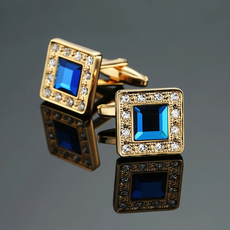 Luxury Mens Cufflinks - Round Crystal Zircon Cats Eye Stone Suit Accessories