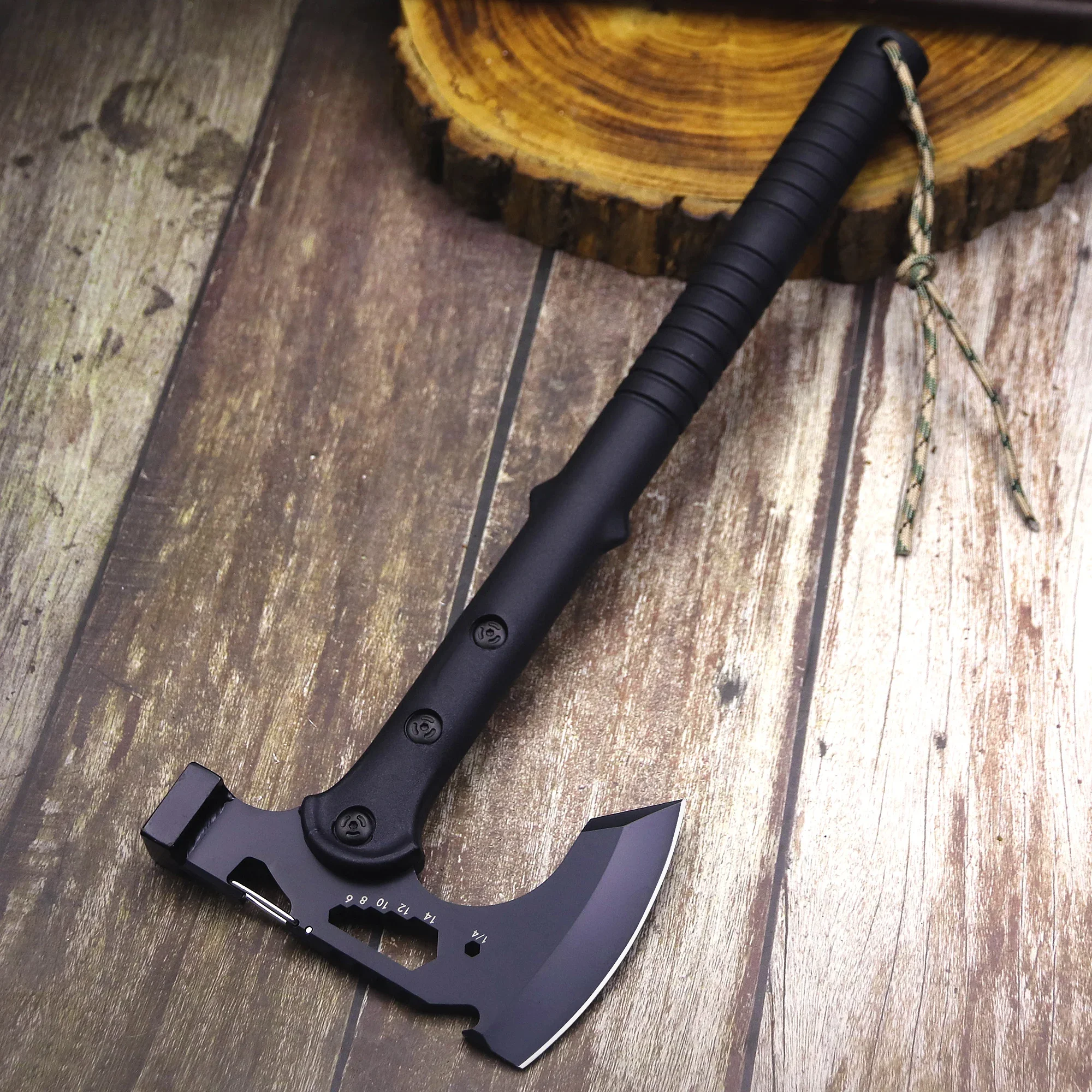 ABS handle Black 440 Outdoor tactical axe, jungle logging axe, outdoor camping self-defense rescue axe 3