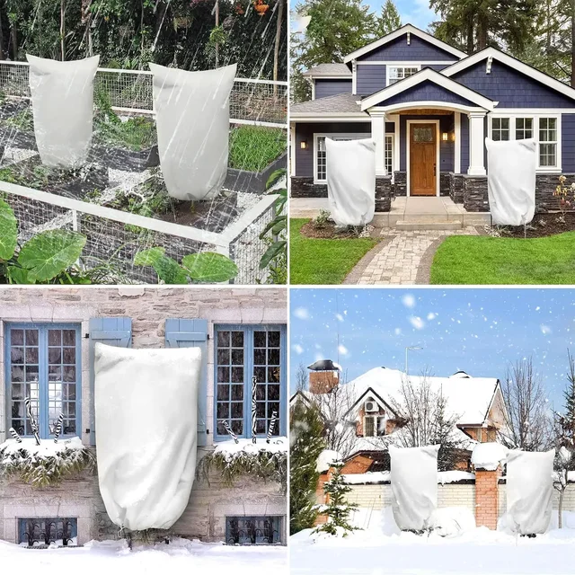 Multi-size Winter Plant Protection Bag Non-woven Plant Against Cold Warm Cover with Zipper Drawstring Vegetation Anti-Frost Bags 6
